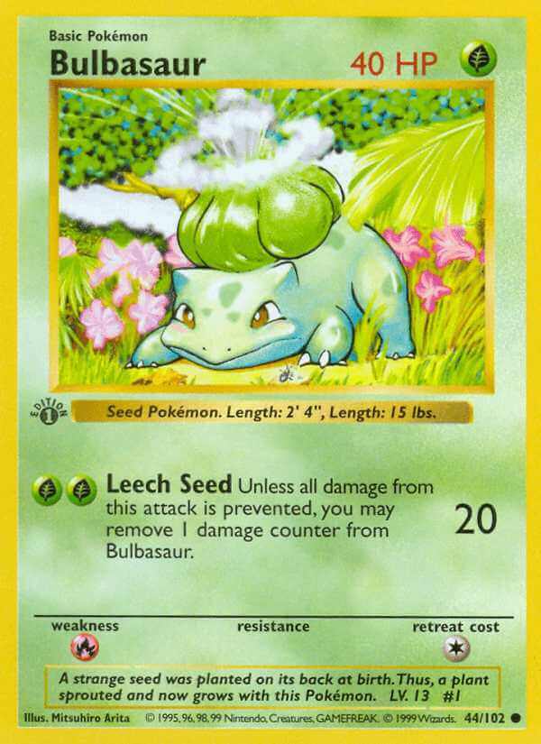 Bulbasaur debut card