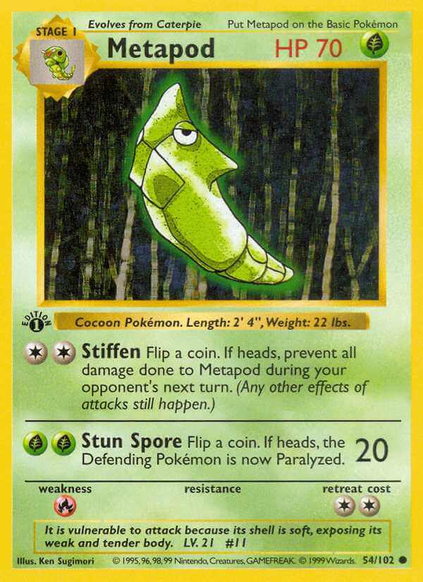 Metapod debut card