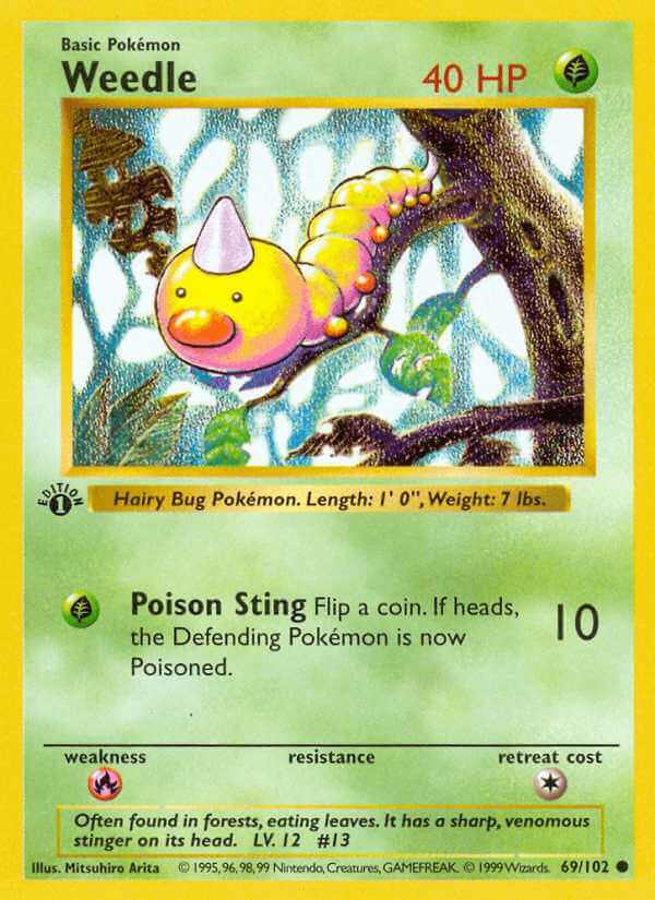 Weedle debut card