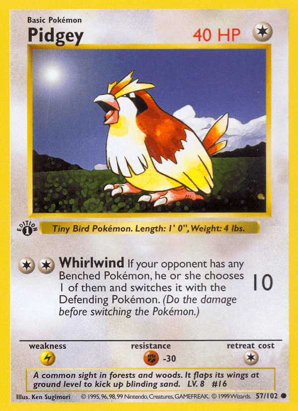Pidgey debut card