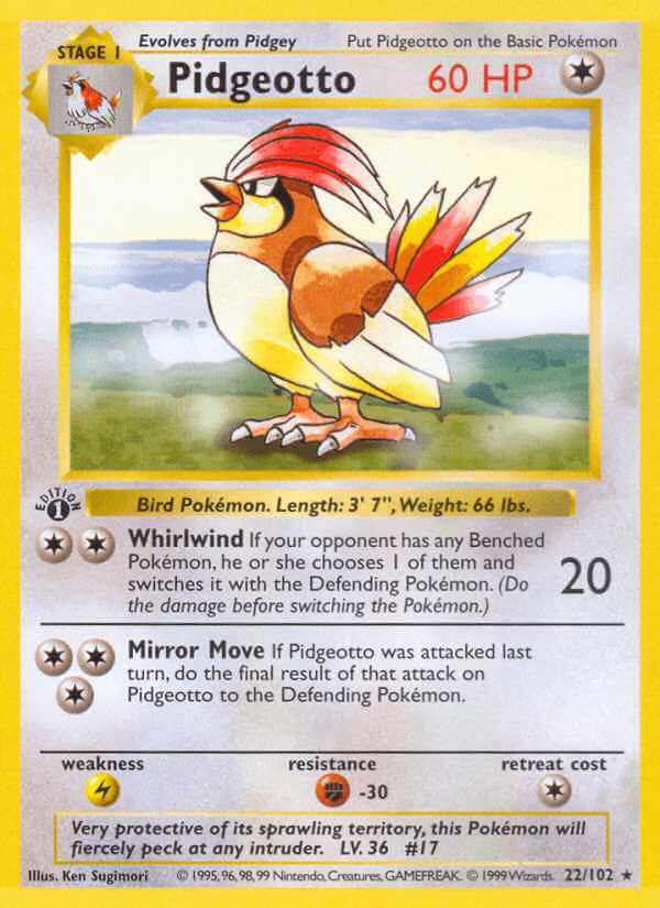 Pidgeotto debut card