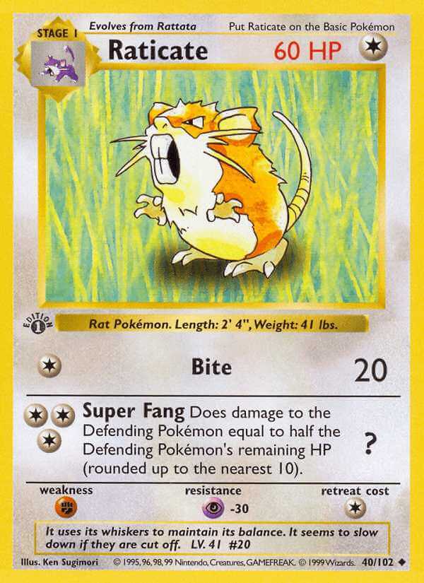 Raticate debut card
