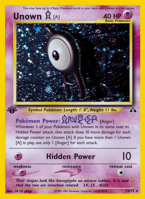 Unown debut card