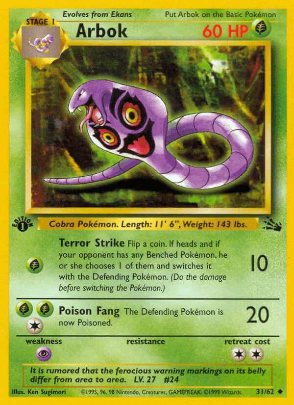 Arbok debut card