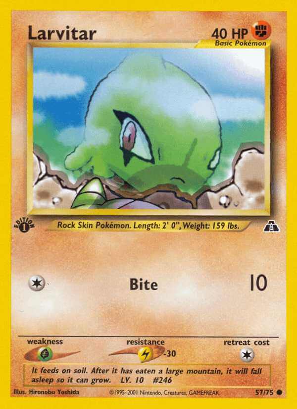 Larvitar debut card