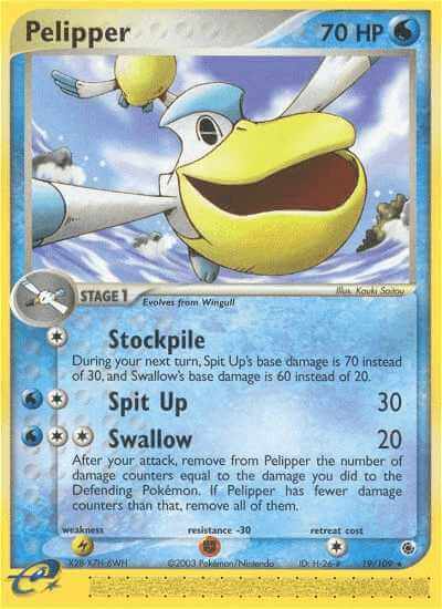 Pelipper debut card