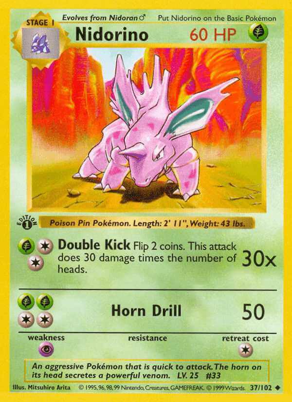 Nidorino debut card