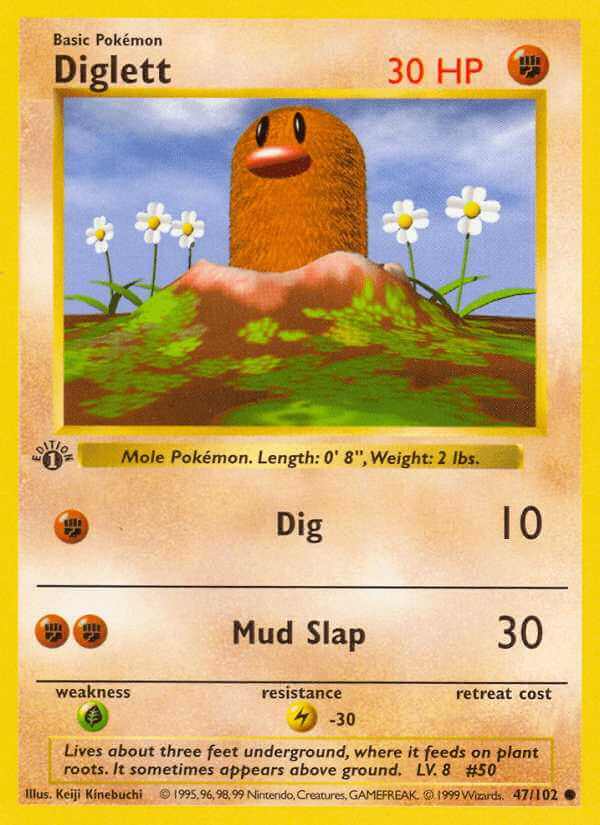 Diglett debut card