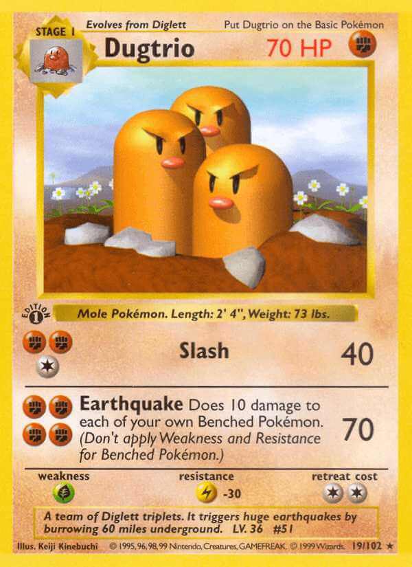Dugtrio debut card