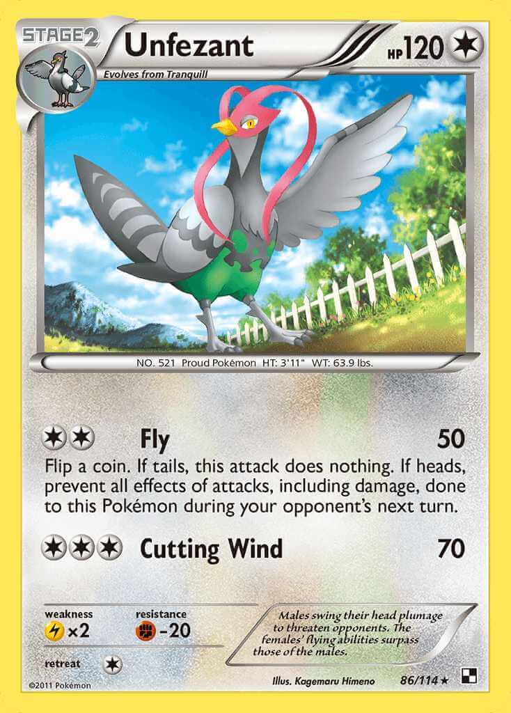 Unfezant debut card