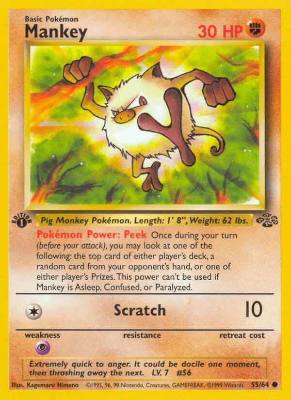 Mankey debut card