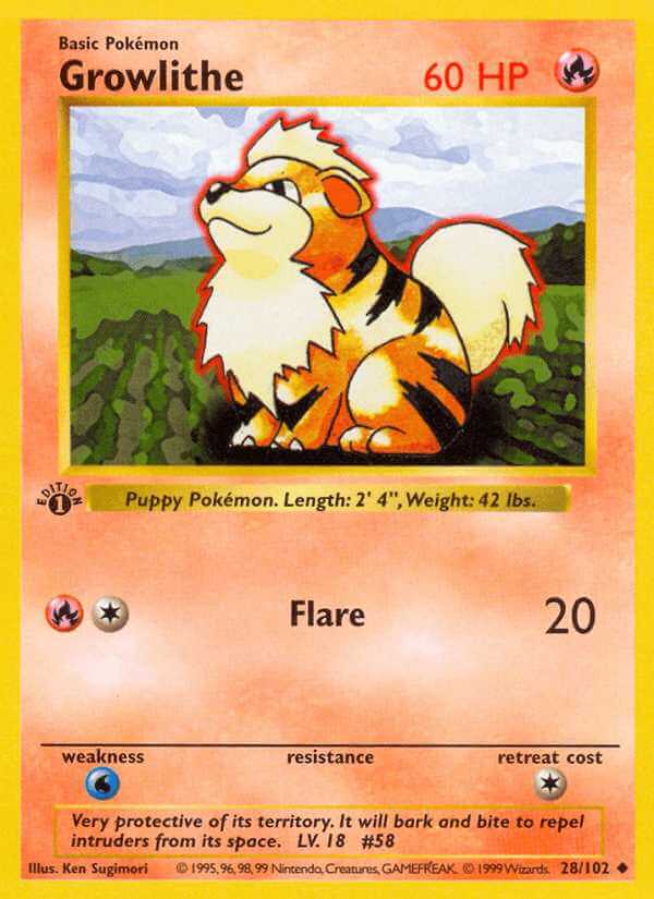 Growlithe debut card
