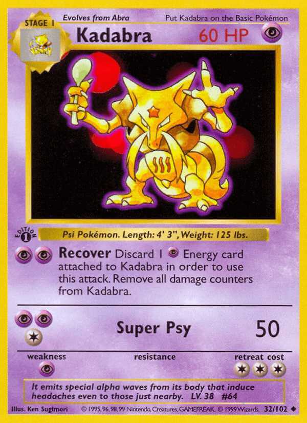 Kadabra debut card