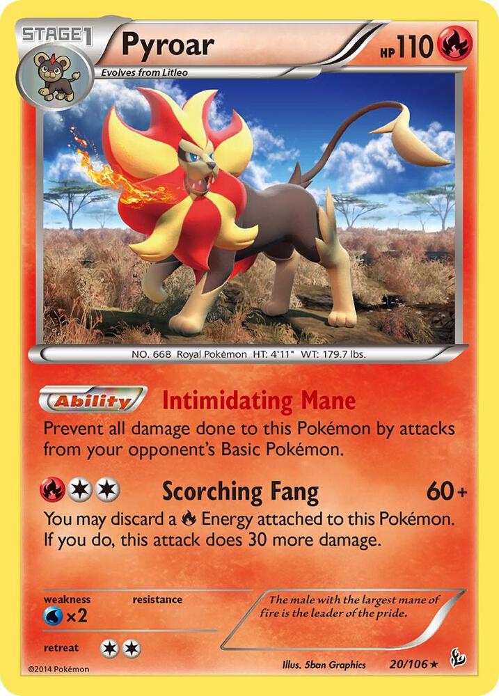 Pyroar debut card