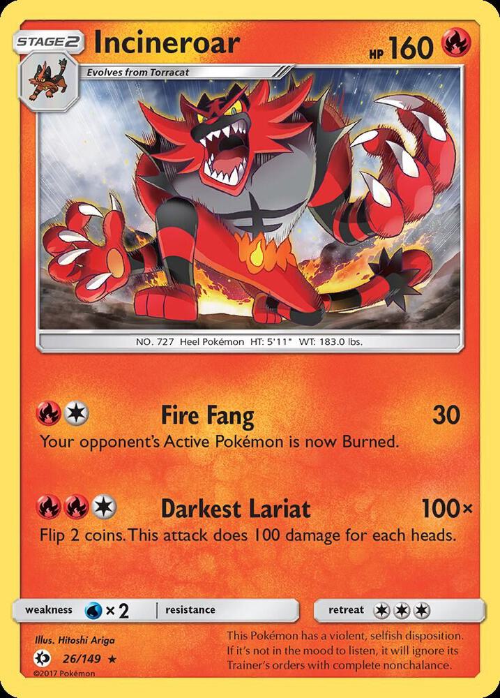 Incineroar debut card
