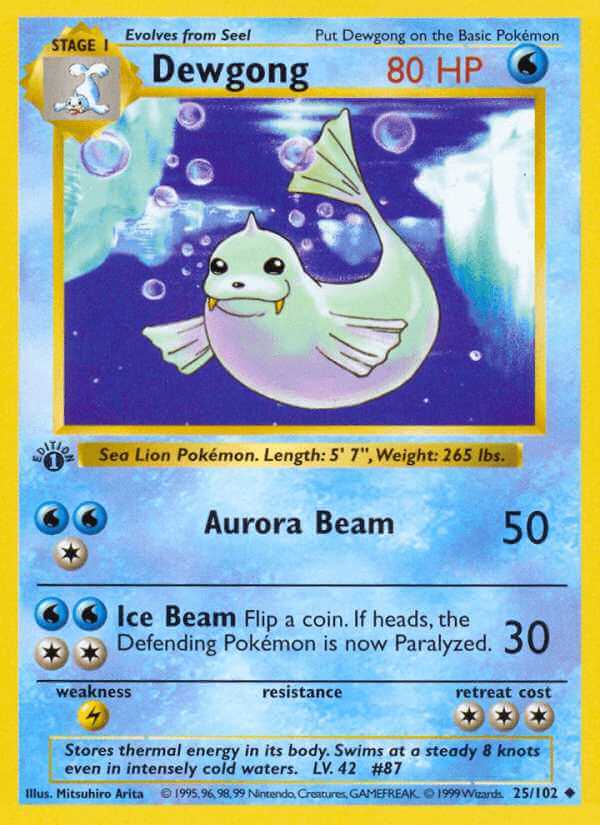 Dewgong debut card