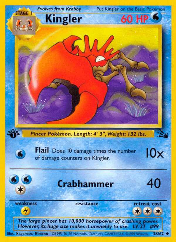Kingler debut card
